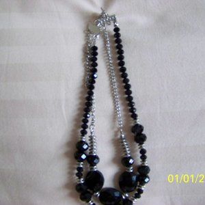 NWOT Black Statement Multi-Strand Necklace